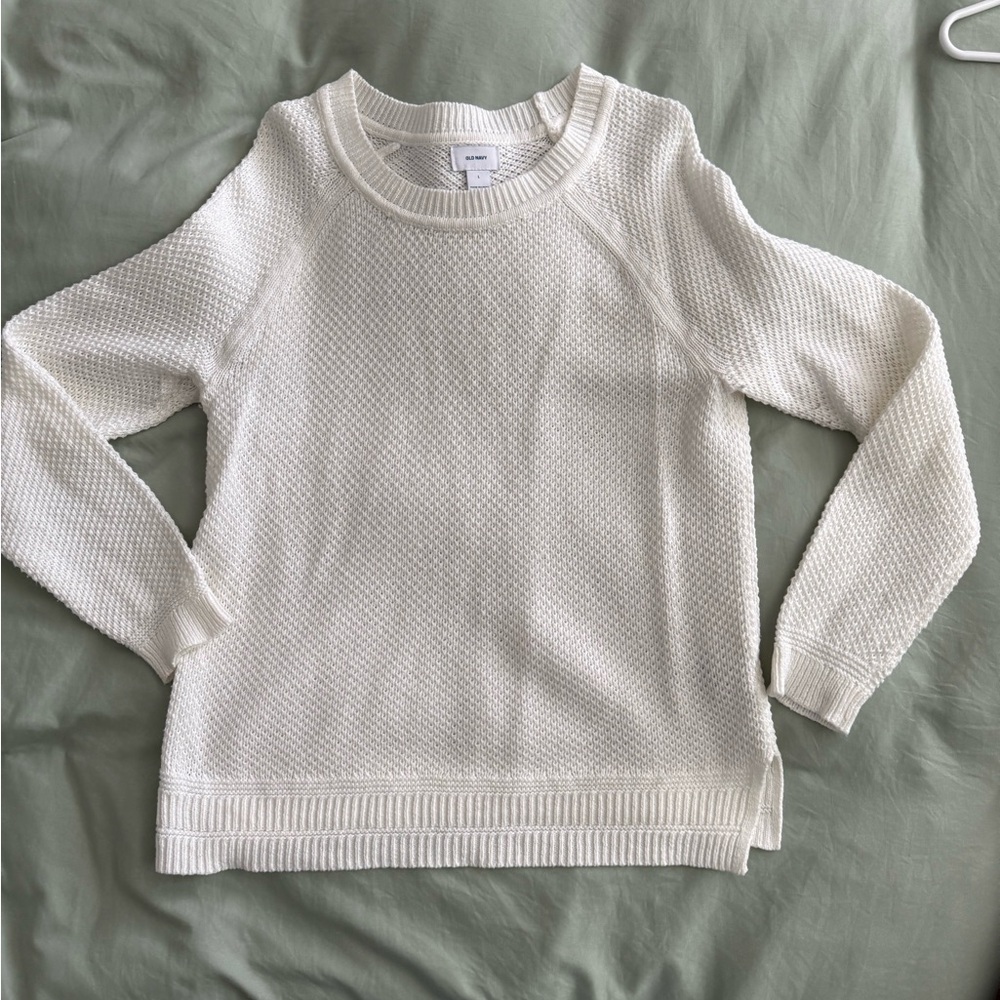 Old Navy White Crewneck Sweater